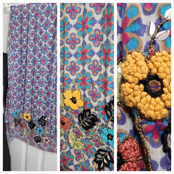 Embroidered Summer Scarf - Picture 3 of 9